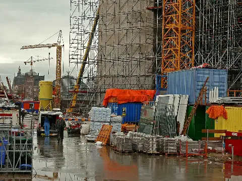 Échafaudage sur une façade